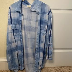 Blue and white flannel